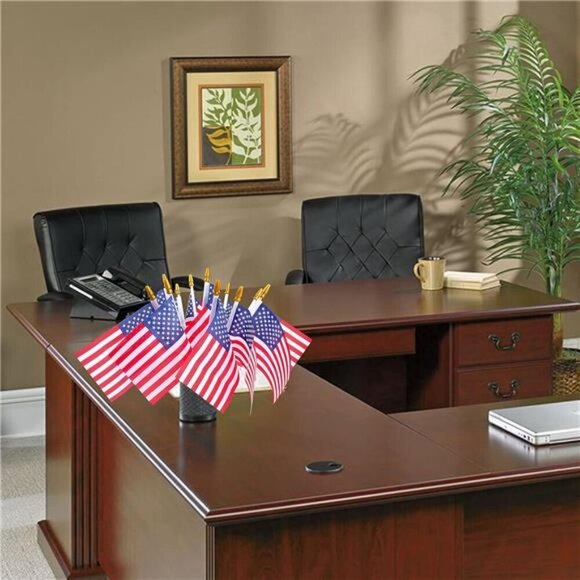 12 Pcs Small American Flags On Stick, Patriotic Decorations Small 4"x6" - Picture 5 of 7